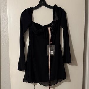 House of CB Black Long Sleeve Mini Dress